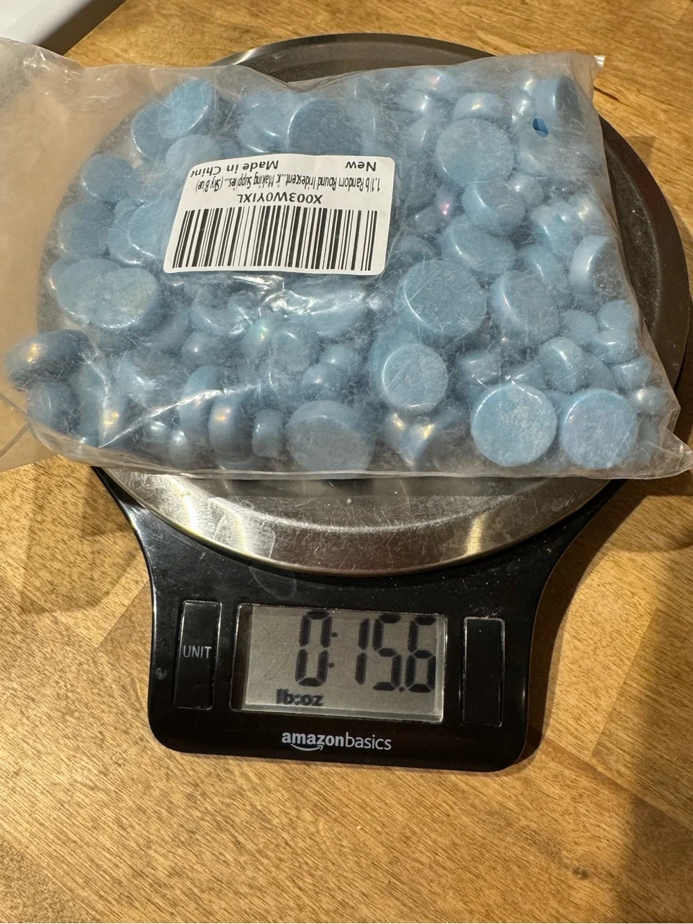 Sky Blue Pearlescent Round Mosaic Tiles
